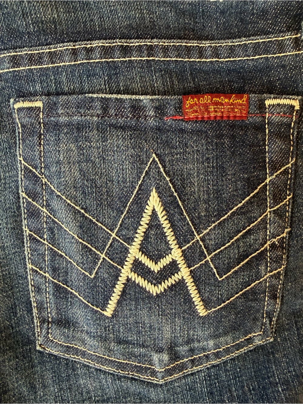 7 For All Mankind A Pocket Flare Jeans 29 Blue High Rise Bootcut Denim Y2K